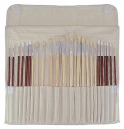 Σετ Πινέλων Νο 2-4-6-8-10-12 Στρογγυλά & Πλακέ 24τμχ Artmate