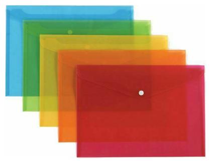 Φάκελος Διαφανής με Κουμπί για Χαρτί A5 (Διάφορα Χρώματα) Economix