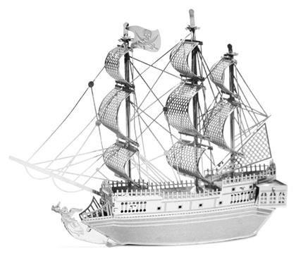 Pirate Black Pearl Μεταλλική Φιγούρα Μοντελισμού Πλοίο Ασημί 10x1.8x8εκ. Fascinations