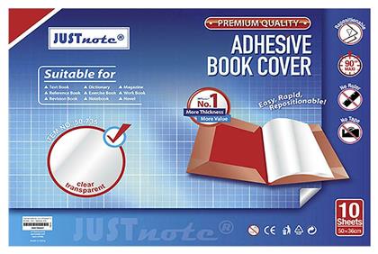 Αυτοκόλλητο Φύλλο Ντυσίματος Βιβλίου ή Τετραδίου Διαφανές 50x36cm CPP 10τμχ Justnote