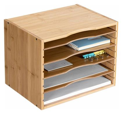 Δίσκος Εγγράφων με 5 Ράφια Καφέ 33x26x24.5εκ. Navaris