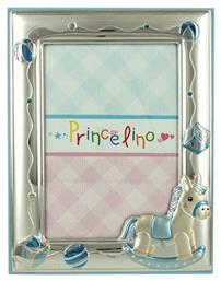 Αλογάκι Παιδική Κορνίζα Ασημένια Μπλε 9x13cm Prince Silvero
