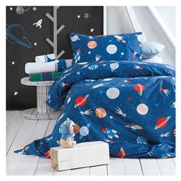 Σετ Ημίδιπλα με Λάστιχο Space Odyssey Μπλε 105x205cm Rythmos