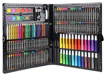 Σετ Ζωγραφικής 168τμχ με Βαλιτσάκι Μεταφοράς Μαύρο 39x3.5x33 εκ. Aria Trade