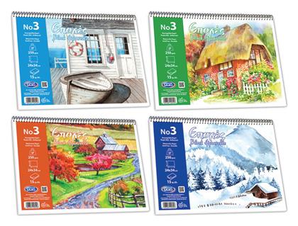 Μπλοκ Ακουαρέλας Εποχές No3 25x35cm 12 Φύλλα Skag