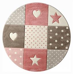 20339-755 Παιδικό Χαλί Ροζ Στρογγυλό με Διάμετρο 160cm Πάχους 13mm Tzikas Carpets