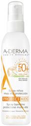 A-Derma Protect Kids Αδιάβροχο Παιδικό Αντηλιακό Spray SPF50 200ml - A Derma