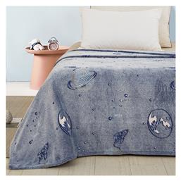 Κουβέρτα Fleece Space 160x220cm Φωσφορίζουσα Μπλε Adam Home