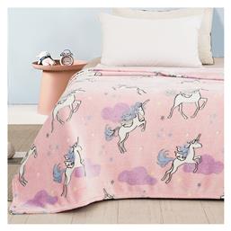 Κουβέρτα Fleece Unicorn 160x220cm Φωσφορίζουσα Ροζ Adam Home