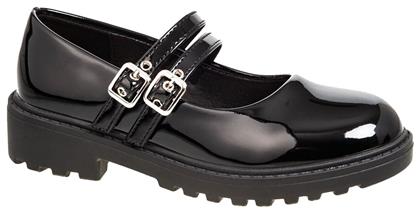 Adam's Shoes Παιδικές Μπαλαρίνες με Ρυθμιζόμενο Μεταλλικό Κούμπωμα Λουστρίνι Μαύρες - Adams Shoes