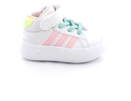 Grand Court Παιδικά Sneakers High με Σκρατς Λευκά Adidas