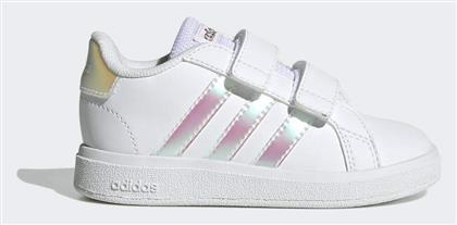 Grand Court Παιδικά Sneakers με Σκρατς Cloud White / Iridescent Adidas