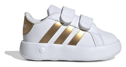 Grand Court Παιδικά Sneakers με Σκρατς Λευκά Adidas