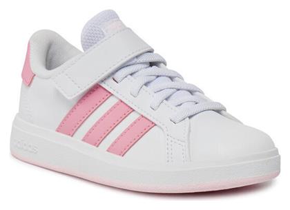 Grand Court Παιδικά Sneakers με Σκρατς Λευκά Adidas