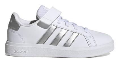 Grand Court Παιδικά Sneakers με Σκρατς Matte Silver / Cloud White Adidas