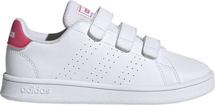 Adidas Παιδικά Sneakers Advantage με Σκρατς Cloud White / Real Pink από το Tsakiris Mallas