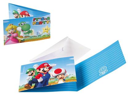 Προσκλήσεις Super Mario 8 Τμχ. 9901543 Amscan από το Moustakas Toys