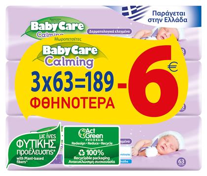 BabyCare Calming Pure Water 3x63τμχ