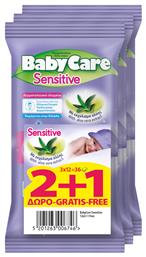 Sensitive Μωρομάντηλα χωρίς Οινόπνευμα & Parabens με Aloe Vera 3x12τμχ Κωδικός: 15492699 BabyCare από το Pharm24