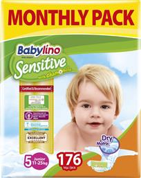 Babylino Πάνες με Αυτοκόλλητο Sensitive With Chamomile No. 5 για 11-25kg 176τμχ από το Pharm24