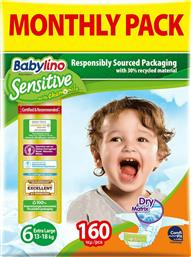 Babylino Πάνες με Αυτοκόλλητο Sensitive With Chamomile No. 6 για 13-18kg 160τμχ από το Pharm24