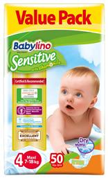 Sensitive Chamomile Πάνες με Αυτοκόλλητο No. 4 για 7-18kg 50τμχ Babylino από το Pharm24