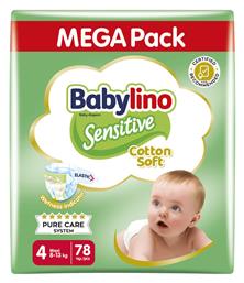 Sensitive Cotton Soft Mega Pack Πάνες με Αυτοκόλλητο No. 4 για 8-13kg 78τμχ Κωδικός: 47551888 Babylino από το Pharm24