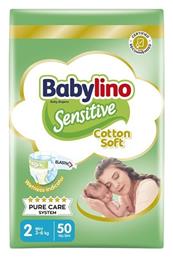 Sensitive Cotton Soft Πάνες με Αυτοκόλλητο No. 2 για 3-6kg 50τμχ Κωδικός: 43786362 Babylino από το Pharm24