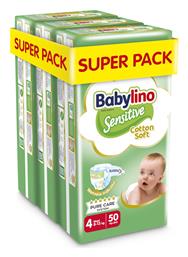 Sensitive Cotton Soft Πάνες με Αυτοκόλλητο No. 4 για 8-13kg 150τμχ Babylino από το Pharm24