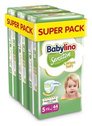 Sensitive Cotton Soft Πάνες με Αυτοκόλλητο No. 5 για 11-16kg 132τμχ Babylino από το Pharm24