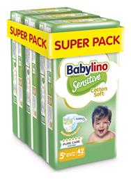 Sensitive Cotton Soft Πάνες με Αυτοκόλλητο No. 5+ για 12-17kg 126τμχ Babylino από το Pharm24