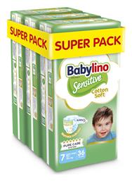 Sensitive Cotton Soft Πάνες με Αυτοκόλλητο No. 7 για 15+kg 108τμχ Babylino από το Pharm24