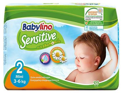 Sensitive Sensitive with Chamomile Πάνες με Αυτοκόλλητο No. 2 για 3-6kg 26τμχ Babylino από το Pharm24