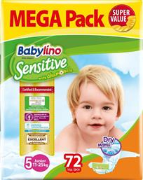 Sensitive Cotton Soft Mega Pack Πάνες με Αυτοκόλλητο No. 5 για 11-25kg 72τμχ Babylino από το Pharm24