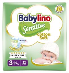 Sensitive with Chamomile Πάνες με Αυτοκόλλητο No. 3 για 4-9kg 22τμχ Babylino