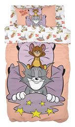 Beauty Home Σετ Σεντόνια Μονά Βαμβακερά Tom and Jerry Beauty Home 165x250cm