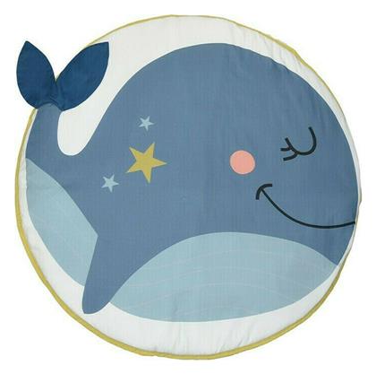Παιδικό Χαλί Βαμβακερό 94x130cm Whale Μπλέ Bebe Stars