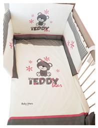 Σετ Κούνιας Teddy Flower Γκρι 4τμχ Bebe Stars