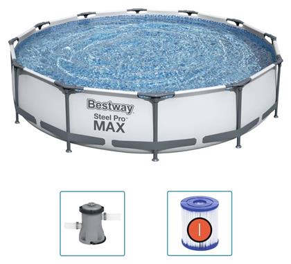 Steel Pro Max Στρογγυλή Πισίνα με Μεταλλικό Σκελετό Μπλε Bestway
