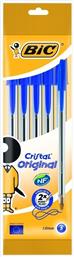 Στυλό Ballpoint 1.0mm με Μπλε Mελάνι 4τμχ Cristal Original Bic