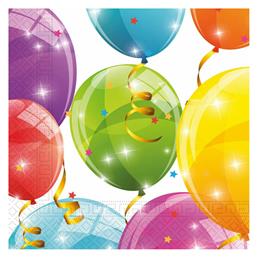 Χαρτοπετσέτες Sparkling Balloons Χαρτοπετσέτες 33x33 cm Πολύχρωμες 33x33εκ. 16τμχ - Procos από το BlablaToys