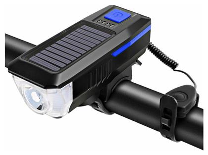 LY-17 Επαναφορτιζόμενο Εμπρόσθιο Φως Ποδηλάτου Ηλιακό και Αδιάβροχο 350lum με Κουδούνι Cree