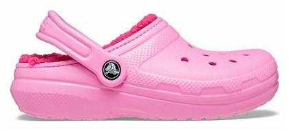 Crocs Ανατομικές Παιδικές Παντόφλες Ροζ Classic Lined από το Epapoutsia