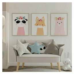 Cute Animals, σε Καμβά, Gallery Wall, 3 Τεμάχια - Houseart