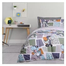 Dino Sports Σετ Παιδική Παπλωματοθήκη Μονή με Μαξιλαροθήκη Γκρι 160x240εκ. Das Home