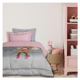 Παιδικό Κουβερτοπάπλωμα Μονό με Γέμιση Hollowfiber Grey, Pink 160x220εκ. Das Home