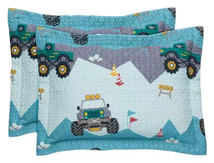 Wild Road Σετ Παιδικές Μαξιλαροθήκες 50x70εκ. Green, Grey Das Home