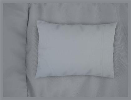 Bebe Solid Βρεφική Μαξιλαροθήκη από 100% Βαμβάκι Light Blue-grey 45x35εκ. Dimcol