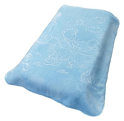 Κουβέρτα Κούνιας Bebe Βελουτέ Baby Blue 140x110εκ. Dimcol