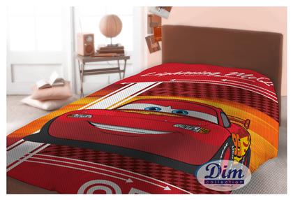 Κουβέρτα Πικέ Disney Cars 160x240cm Κόκκινη Dimcol